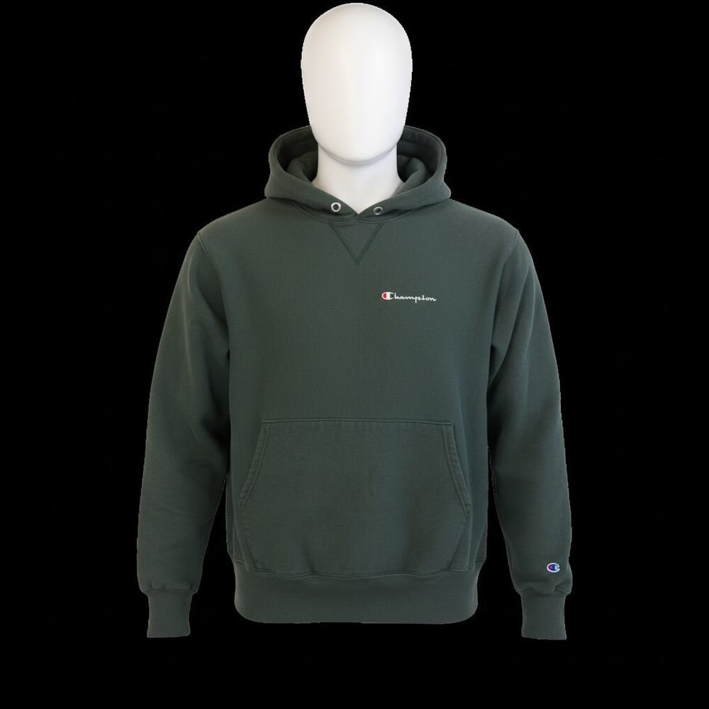 Vintage Champion Made in USA Green Pullover Hoodie Size Large